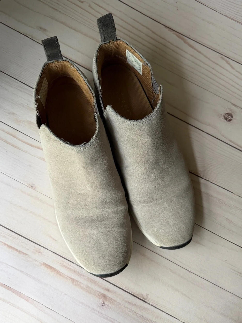 Vionic Slip-On Ankle Boots in Light Taupe